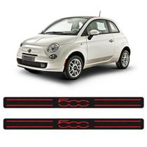 Kit 2 Soleiras Da Porta Fiat 500 Adesivo Protetor Preto