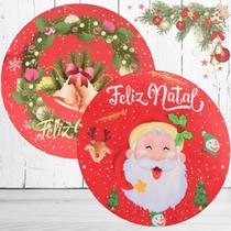 Kit 2 Souplas Mdf Natalino com Capa Noel Vermelho Kit 2 Souplas Mdf Natalino com Capa Noel Vermelho