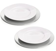 Kit 2 Sousplat De Aço Inox Mesa Jogo Americano 34cm Luxo Organização Decoração Kit 2 Sousplat De Aço Inox Mesa Jogo Americano 34cm Luxo Organização Decoração