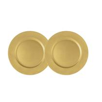 Kit 2 Sousplat De Chá Dourado 25Cm Diâmetro Rafimex