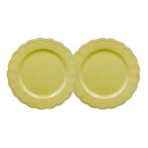 Kit 2 Sousplat Redondo Amarelo Polipropileno 33Cm Rafimex