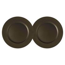 Kit 2 Sousplat Redondo Polipropileno Preto 33Cm Rafimex