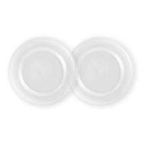 Kit 2 Sousplat Redondo Transparente Vidro 32Cm Rafimex