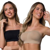 Kit 2 Soutien Sutiã Básico Sem Costura E Sem Bojo Com Alça Regulável Selene