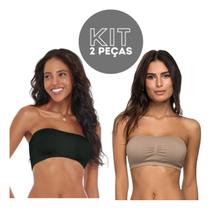 Kit 2 Soutien Top Sem Alça Top Faixa Sem Costura