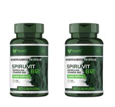 Kit 2 Spiruvit Spirulina e Vitamina B12 60 Cápsulas Muwiz