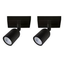 Kit 2 Spot de LED Sobrepor Direct MR16 Linear 4W 4000K Amarelo Quente Preto Taschibra Kit 2 Spot de LED Sobrepor Direct MR16 Linear 4W 4000K Amarelo Quente Preto Taschibra