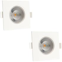 Kit 2 Spot Embutir Led Quadrado Direcionável 5W 4000K Bivolt - Design Sofisticado e Baixo Consumo Kit 2 Spot Embutir Led Quadrado Direcionável 5W 4000K Bivolt - Design Sofisticado e Baixo Consumo