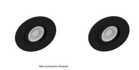 Kit 2 Spot Embutir MR16 Redondo Preto Face Plana - SaveEnergy