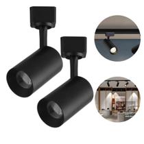 Kit 2 Spot Lâmpada Luminaria LED Para Trilho 7W Direcionável Bivolt Iluminação Branco Frio 6587B Kit 2 Spot Lâmpada Luminaria LED Para Trilho 7W Direcionável Bivolt Iluminação Branco Frio 6587B