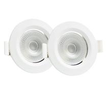 Kit 2 Spot Led 3w Redondo Embutir 3500k Branco Quente - Luminária Decoração Loja Casa Sanca Gesso Teto - Super Led