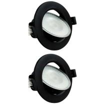 Kit 2 Spot Led 7w Redondo 6500k Preto Bivolt Foxlux Kit 2 Spot Led 7w Redondo 6500k Preto Bivolt Foxlux