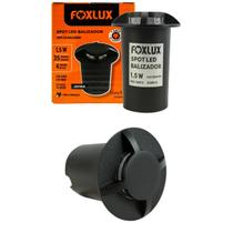 Kit 2 Spot Led Baliza 1,5w Preto 3000k 2 Fachos Foxlux