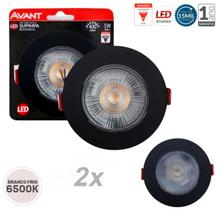 Kit 2 Spot Led Embutir Direcionável Redondo Quente Frio