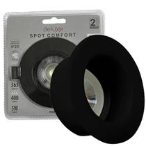 Kit 2 Spot Led Preto Redondo Recuado 5w Branco Frio 6500K Kit 2 Spot Led Preto Redondo Recuado 5w Branco Frio 6500K