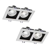 Kit 2 Spot Led Quadrado Recuado Duplo Embutir 10W 6500K Branco Frio Bivolt Taschibra Kit 2 Spot Led Quadrado Recuado Duplo Embutir 10W 6500K Branco Frio Bivolt Taschibra