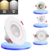 Kit 2 Spot Led Redondo Embutir Direcionável 7W Frio 6500k Ou Branca Quente 3500k 110V/220V Bivolt