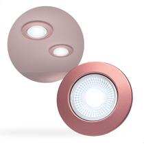 Kit 2 Spot Led Redondo Rose Gold 5w Branco Frio 6500k 9cm Crie & Construa
