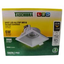 kit 2 Spot Led Taschibra Quadrado Recuado 3000k 6500k Branco