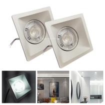 Kit 2 Spot Luz LED De Embutir Modelo Quadrado Luz Branco Frio 6500K 6w Bivolt EB1151 Kit 2 Spot Luz LED De Embutir Modelo Quadrado Luz Branco Frio 6500K 6w Bivolt EB1151