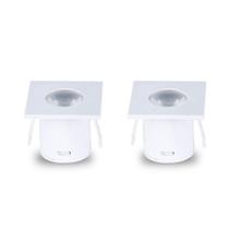 Kit 2 Spot Para Móvel Taschibra Pik Led Quadrado Branco Bivolt 3000k Luz Quente