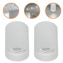 Kit 2 Spot Sobrepor Fixo Redondo Direcionável Par20 Plafon Teto Sem Lâmpada