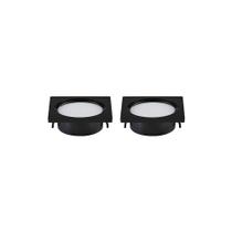 Kit 2 Spots De Embutir Para Móvel Nordecor Alua Quadrado Led 2w Bivolt Preto 4000k Luz Neutra 6578