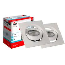 Kit 2 Spots Led De Embutir 12w 6000k Quadrado Kian