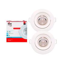 Kit 2 Spots Led De Embutir 12w 6000k Redondo Kian