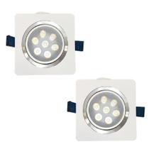 Kit 2 Spots Led Embutir 7w 2700k Luz Amarela 700 lumens Kit 2 Spots Led Embutir 7w 2700k Luz Amarela 700 lumens