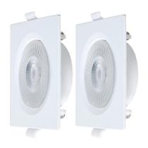 Kit 2 Spots LED Slim Quadrado 6W 3000K Blumenau