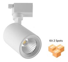 Kit 2 Spots Para Trilho 10W 4000K Bivolt Branco