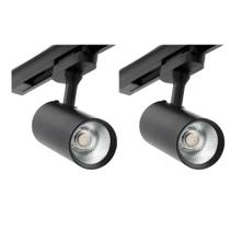 Kit 2 Spots Para Trilho 10w 4000K Preto 2 em 1 Embuled Kit 2 Spots Para Trilho 10w 4000K Preto 2 em 1 Embuled