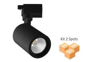 Kit 2 Spots para trilho 10W 6500K Bivolt Preto