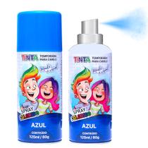 Kit 2 Spray Azul Maluco Tinta Colorida Temporária para Cabelo Lavável Festa Carnaval