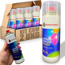 Kit 2 Spray Brilha Balão Renovação Bexiga Látex 300ml Para Decorações De Festas Buffet Aniversário Casamento Eventos