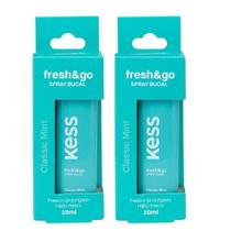 Kit 2 Spray Bucal Kess Fresh & Go Classic Mint para Mau Hálito sem Álcool 2x10ml