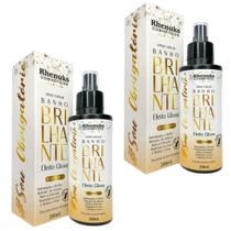 kit 2 Spray Capilar Efeito Gloss Banho Brilhante Rhenuks 200ml