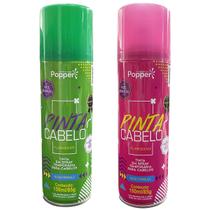 Kit 2 Spray De Pintar Cabelo Temporário Verde E Rosa Neon 150ml Festa Carnaval Fantasia Halloween