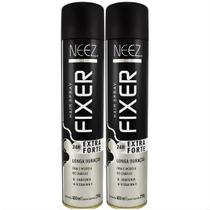 Kit 2 Spray Fixador De Cabelo Profissional Neez Laque Capilar Fixação Extra Forte 24 Horas 400ml