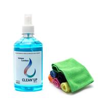 KIT 2 SPRAY LIMPA LENTES 500ml + 2 FLANELA 15x15cm P/ LENTE OCULOS TV