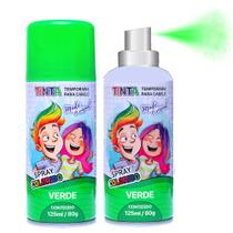 Kit 2 Spray Maluco Tinta Colorida Verde Temporária para Cabelo Lavável Festa Carnaval - Importudo