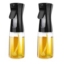 Kit 2 Spray Pretos Borrifador Pulverizador Óleo Azeite Vidro 230ml