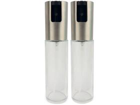 kit 2 Spray Pulverizador Borrifador Dosador Para Azeite Vinagre Frasco De Vidro Acabamento Aço Inoxidável