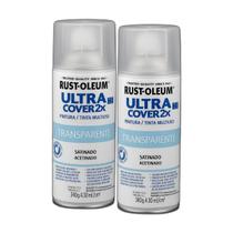 Kit 2 spray transparente ultra cover acetinado - rust oleum