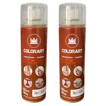 Kit 2 Spray Verniz para Madeira 300ml Colorart Mogno Imbuia Natural