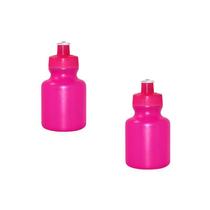 Kit 2 Squeezes 300Ml Rosa Neon Plástico Premium
