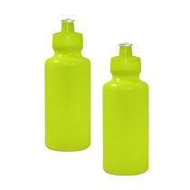 Kit 2 Squeezes 550Ml Amarelo Neon Plástico Premium