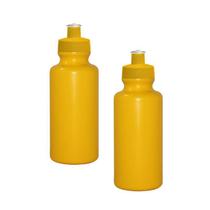 Kit 2 Squeezes 550Ml Amarelo Plástico Premium