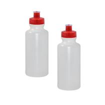 Kit 2 Squeezes 550Ml Tampa Fibra Madeira Vermelho